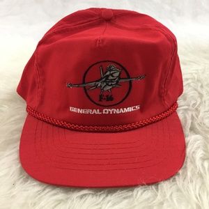 VTG General Dynamics F-16 Red Zipback Hat Cap